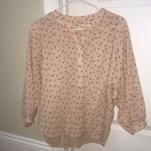 Madewell PINK Floral Peasant Blouse